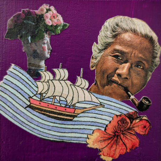 Old Woman puffs a Pipe